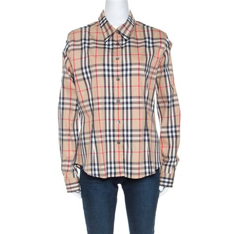 burberry print button down|burberry long sleeve button up.